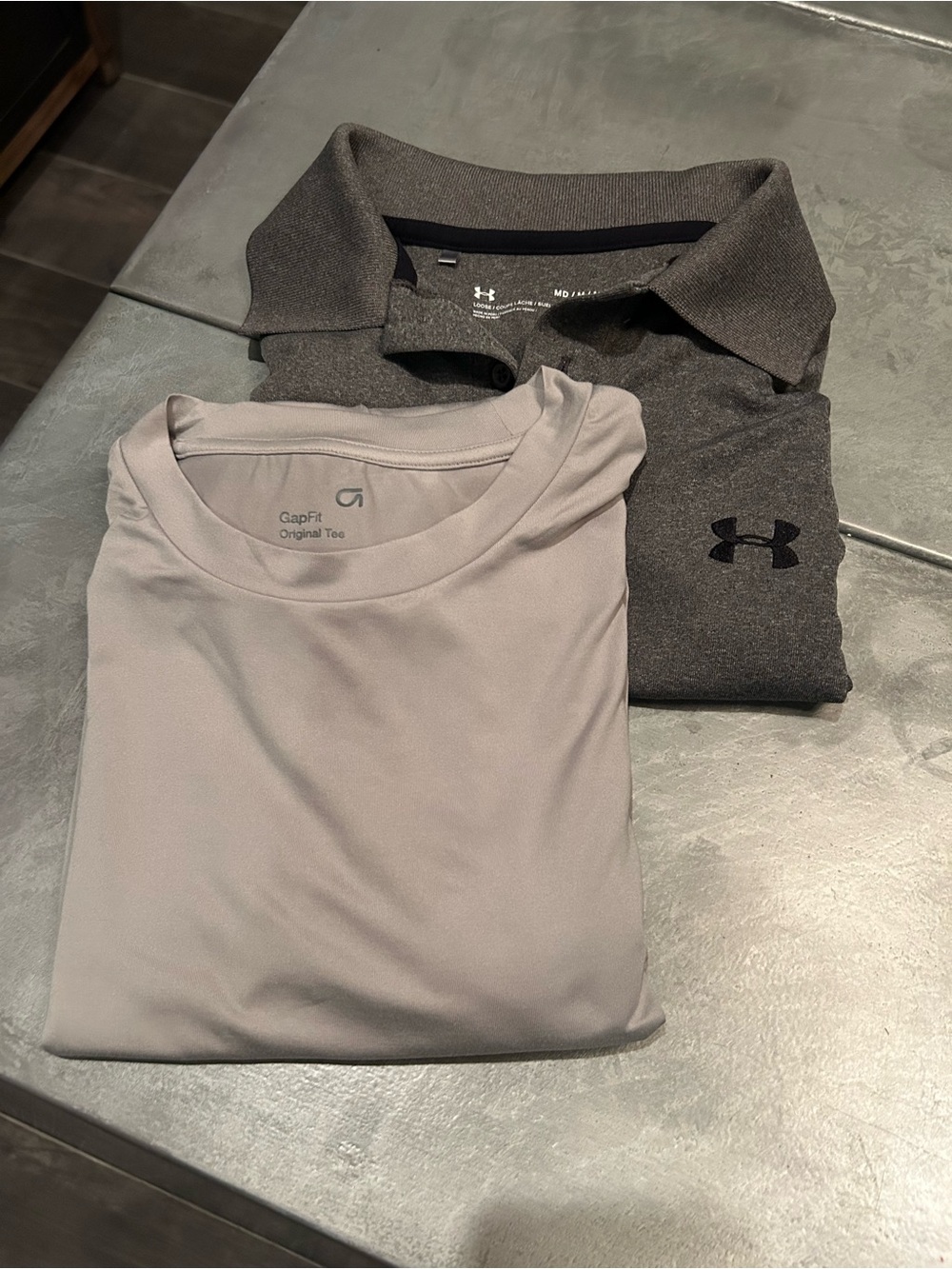 2 Pack of Gray Men’s Shirts; GAPFit + Under Armor